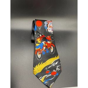 Men's handmade silk Tie featuring Mickey and goofy